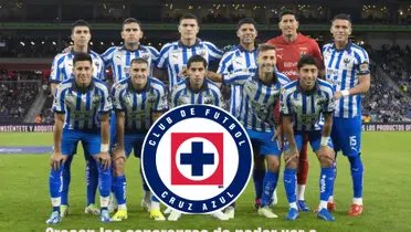 Monterrey con el logo de Cruz Azul de frente/La Máquina Celeste