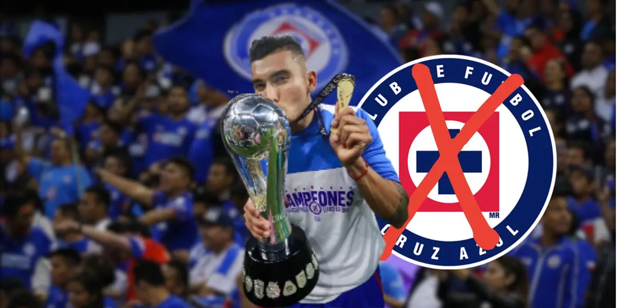 Orbelín Pineda celebrando la novena con Cruz Azul en 2021