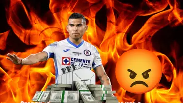 Orbelín Pineda, dólares, emoji enojado/La Máquina Celeste