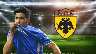 Orbelin Pineda, escudo del AEK de Atenas/La Máquina Celeste