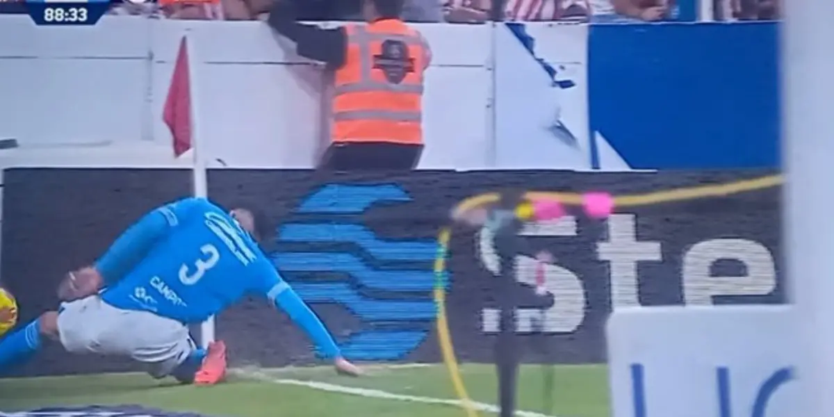 Otro ángulo de la lesión de Omar Campos - Foto: Captura de pantalla