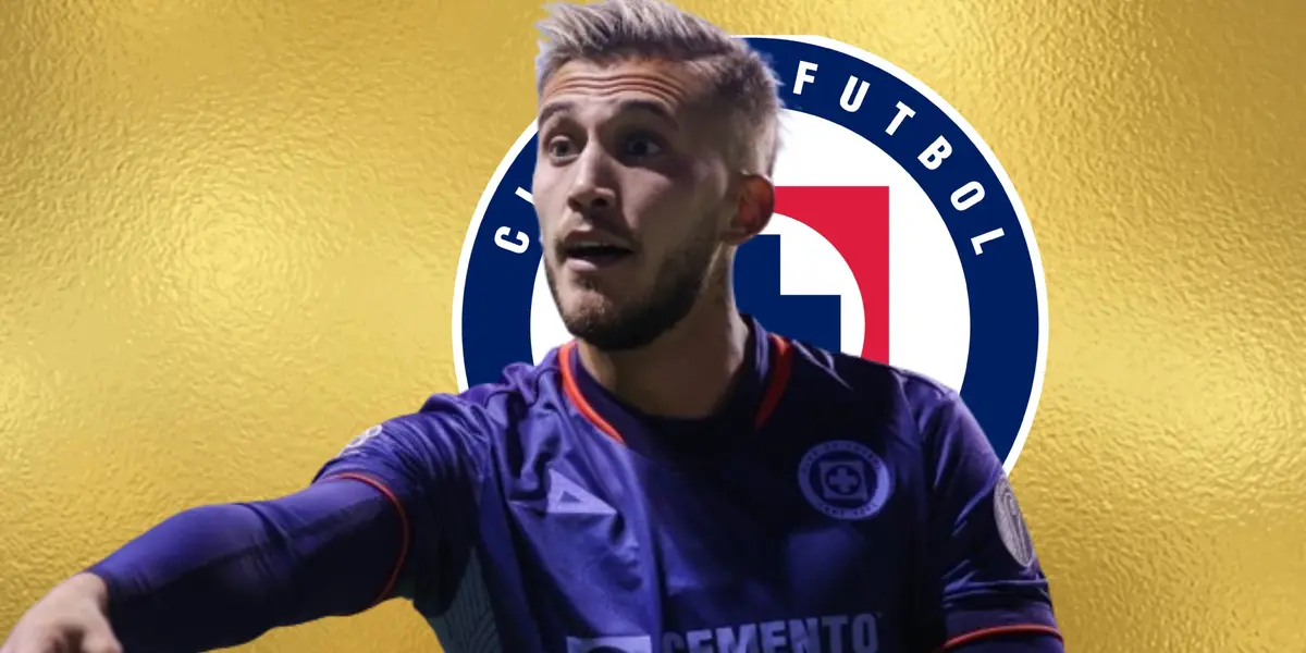 Piovi en la portada de fondo el escudo de Cruz Azul