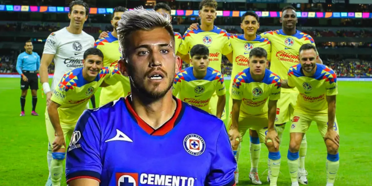Piovi y el equipo del América detrás/La Máquina Celeste