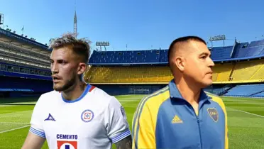 Piovi y Riquelme en la bombonera/FOTO: Bitbol