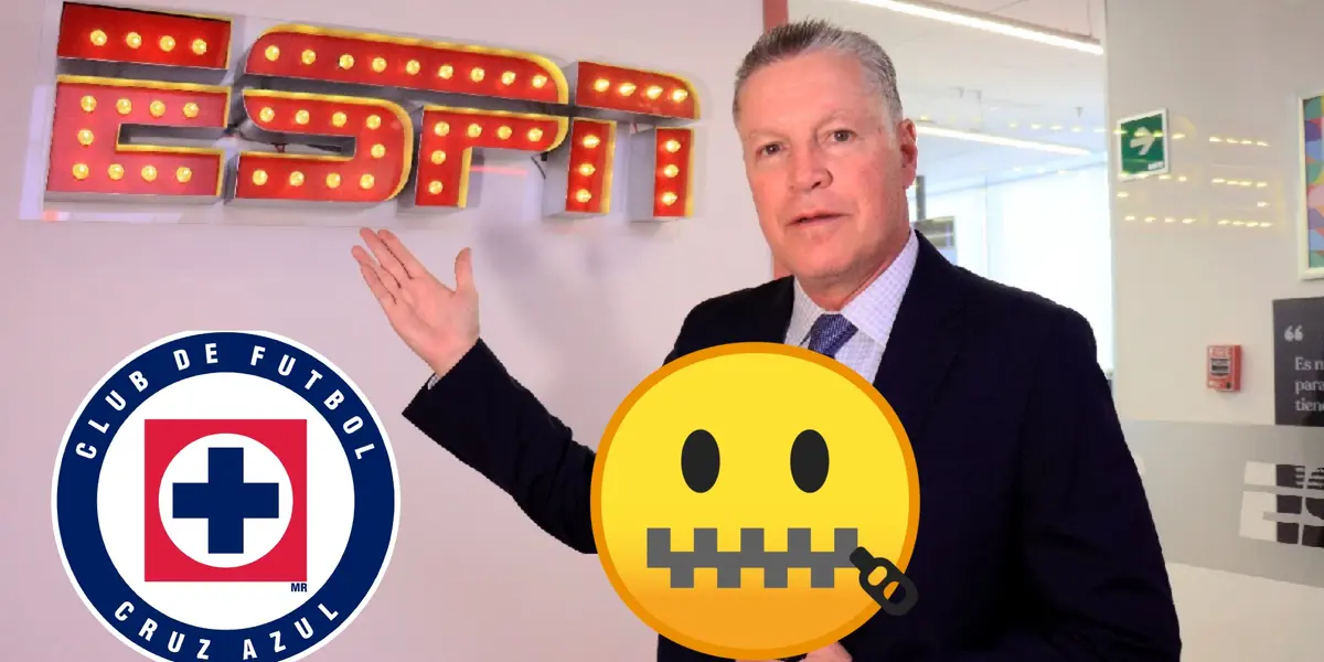 Ricardo Peláez con el escudo de Cruz Azul y emoji/La Máquina Celeste