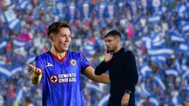 Rodrigo Huescas durante un partido del Clausura 2024 con el uniforme de Cruz Azul
