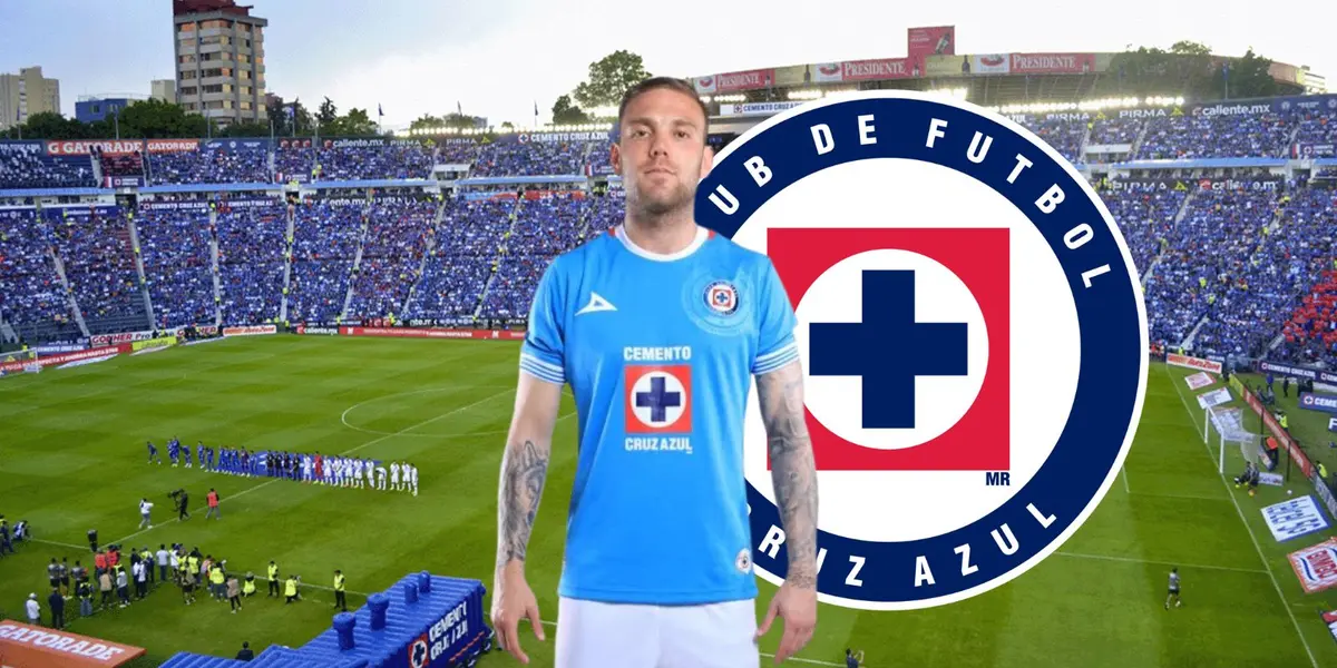 Rotondi en la Ciudad de los Deportes y escudo de Cruz Azul/FOTO: Este país
