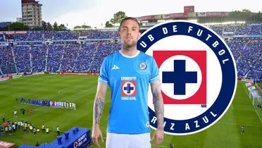 Rotondi en la Ciudad de los Deportes y escudo de Cruz Azul/FOTO: Este país