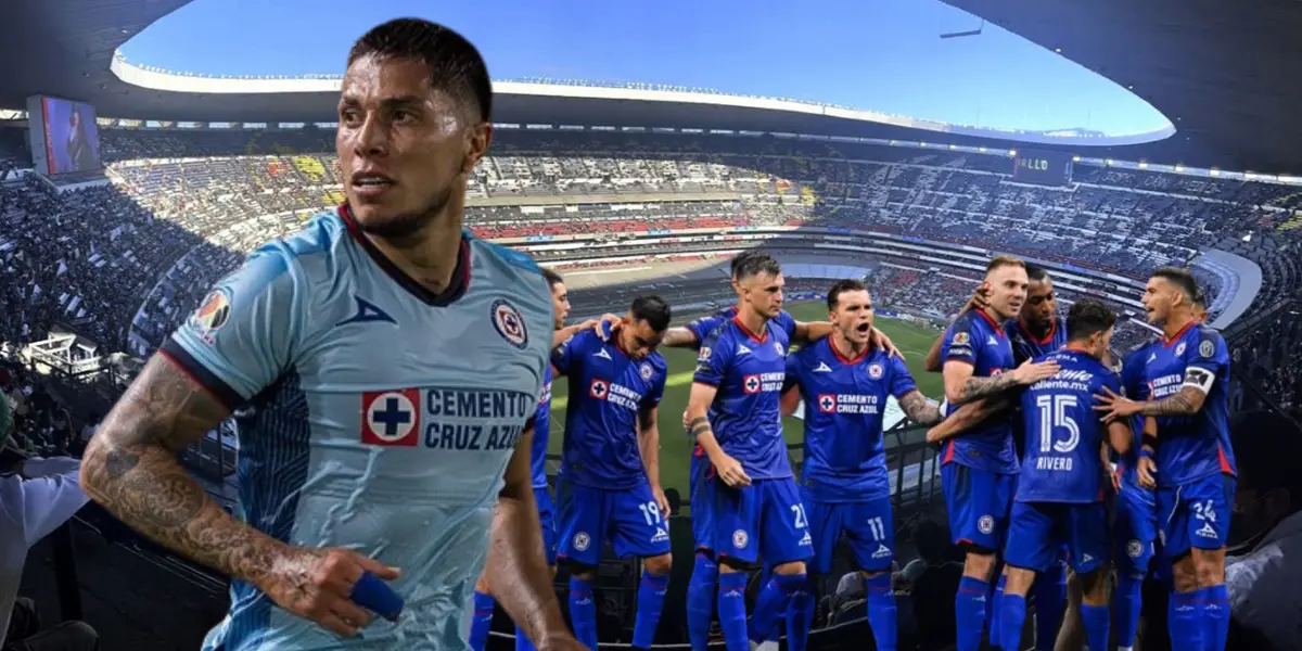 Salcedo con el equipo de Cruz Azul en el Azteca/La Máquina Celeste