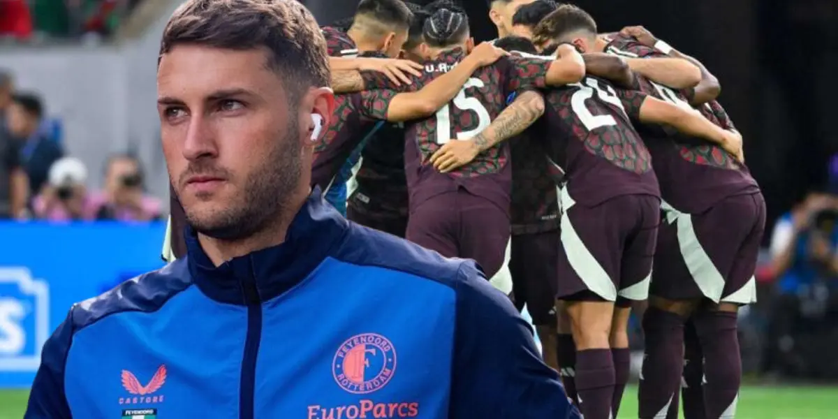 Santi Giménez con la selección mexicana de fondo/La Máquina Celeste