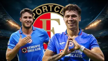 Santi Giménez, Rodrigo Huescas, logo del Feyenoord/FOTO La Máquina Celeste