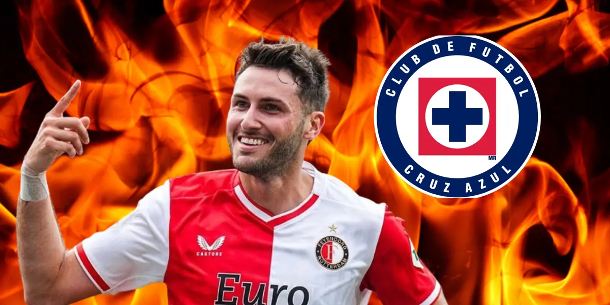 Santiago Giménez con el logo de Cruz Azul/La Máquina Celeste