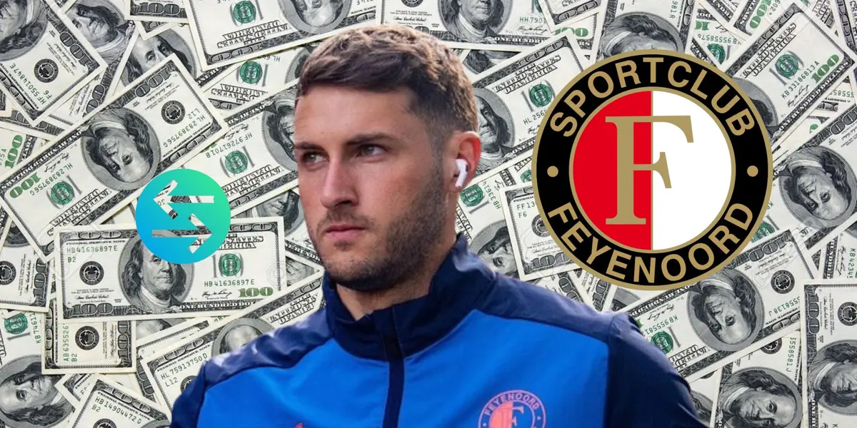 Santiago Giménez con el logo del Feyenoord/La Máquina Celeste