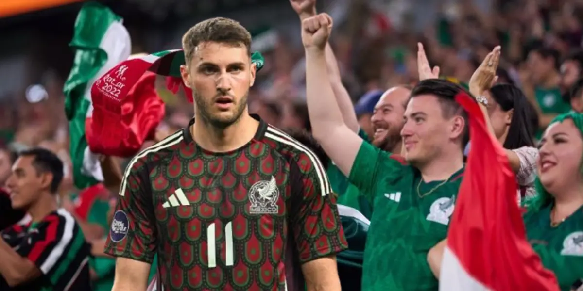 Santiago Giménez con la afición mexicana/La Máquina Celeste