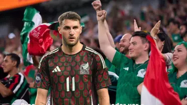 Santiago Giménez con la afición mexicana/La Máquina Celeste