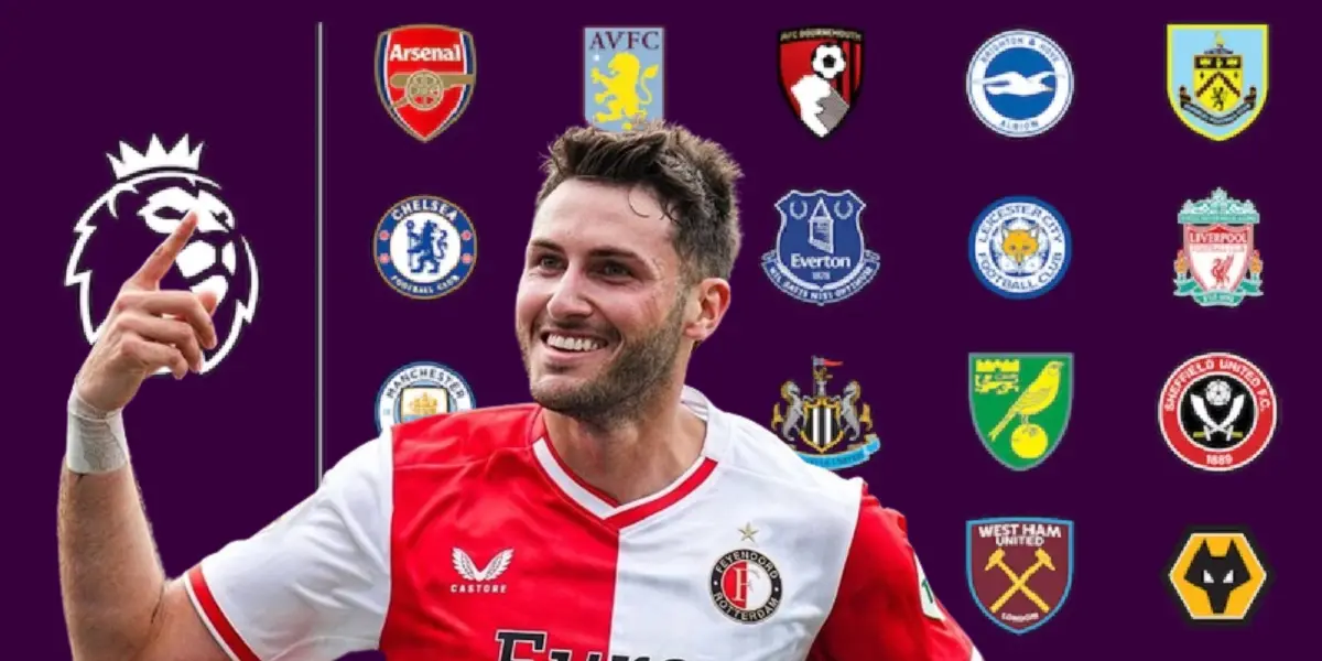 Santiago Giménez con los equipos de la Premier League/FOTO La Máquina Celeste