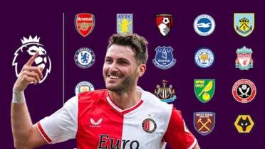 Santiago Giménez con los equipos de la Premier League/FOTO La Máquina Celeste