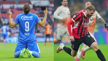 Santiago Giménez en Cruz Azul y Milan.