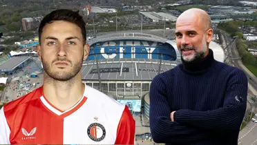 Santiago Giménez y Pep Guardiola (Foto tomada de: Goal/Feyenoord/El Nacional)