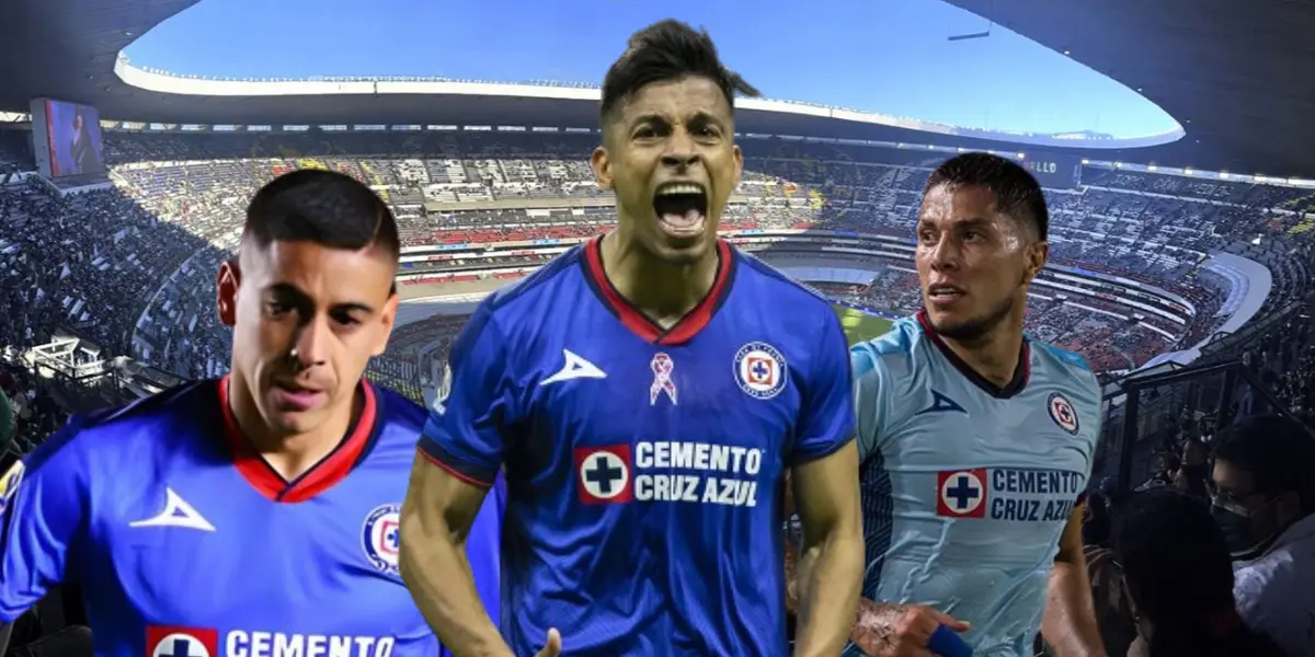Sepúlveda, Cándido y Salcedo en el Estadio Azteca/FOTO La Máquina Celeste