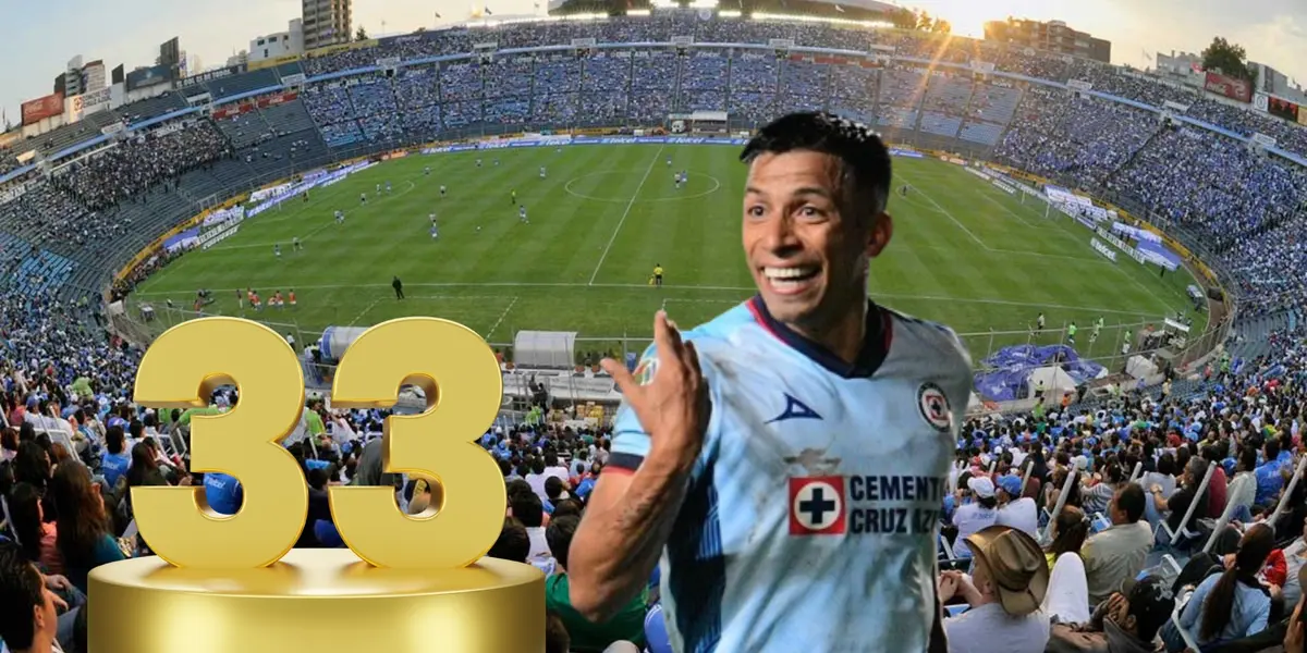 Sepúlveda con el número 33, cábala de Cruz Azul/FOTO La Máquina Celeste