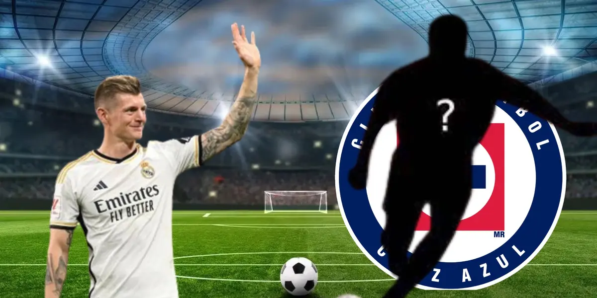 Toni Kroos en la portada, junto a jugador oculto, logo de Cruz Azul/La Máquina Celeste