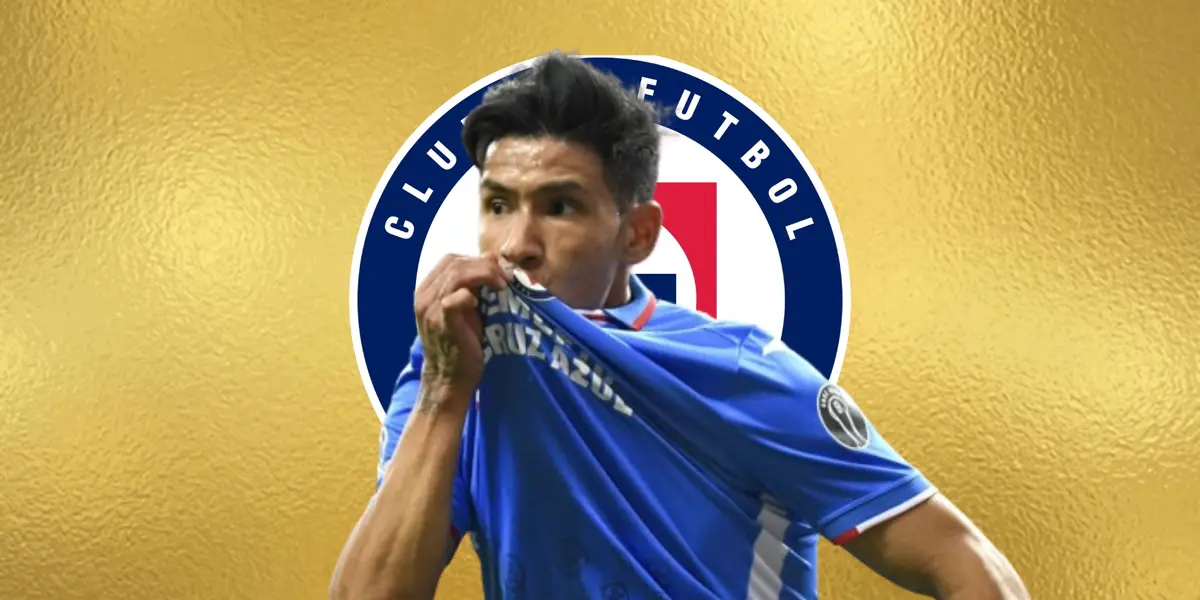 Uriel Antuna besando el escudo cementero/Máquina Celeste