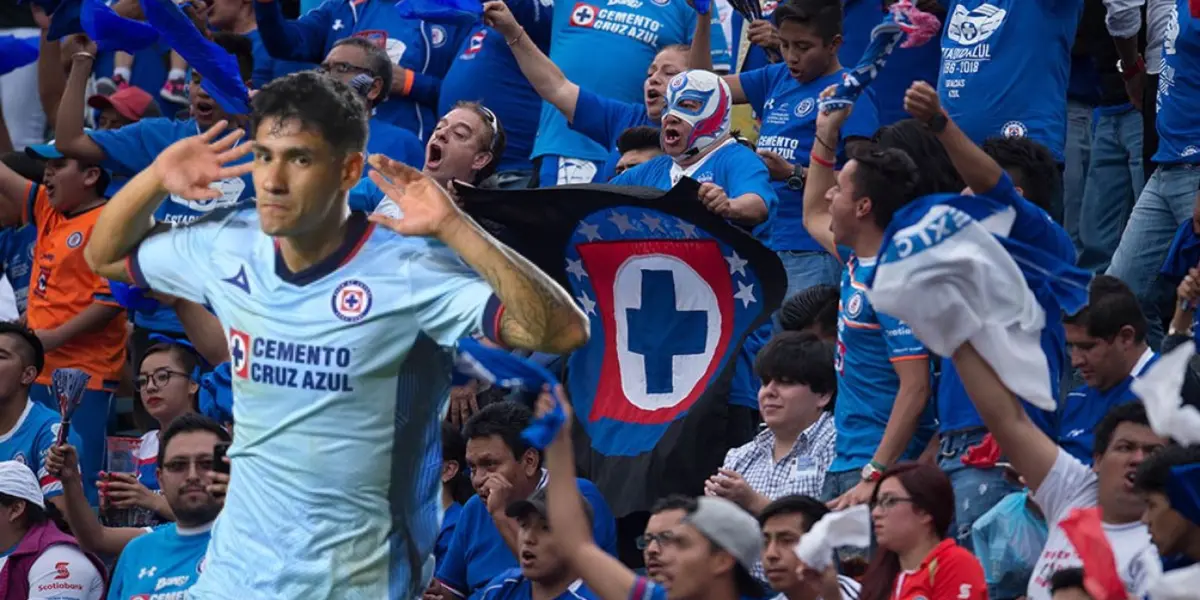 Uriel Antuna con la afición de Cruz Azul/FOTO La Máquina Celeste