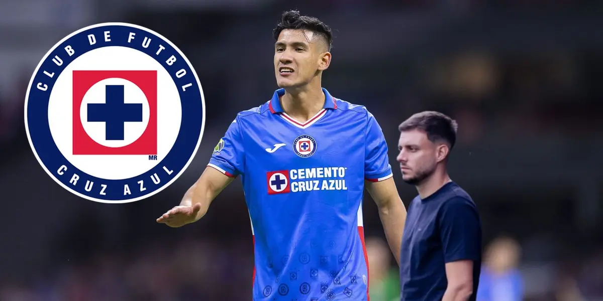 Uriel Antuna durante un partido de Liga MX con Cruz Azul