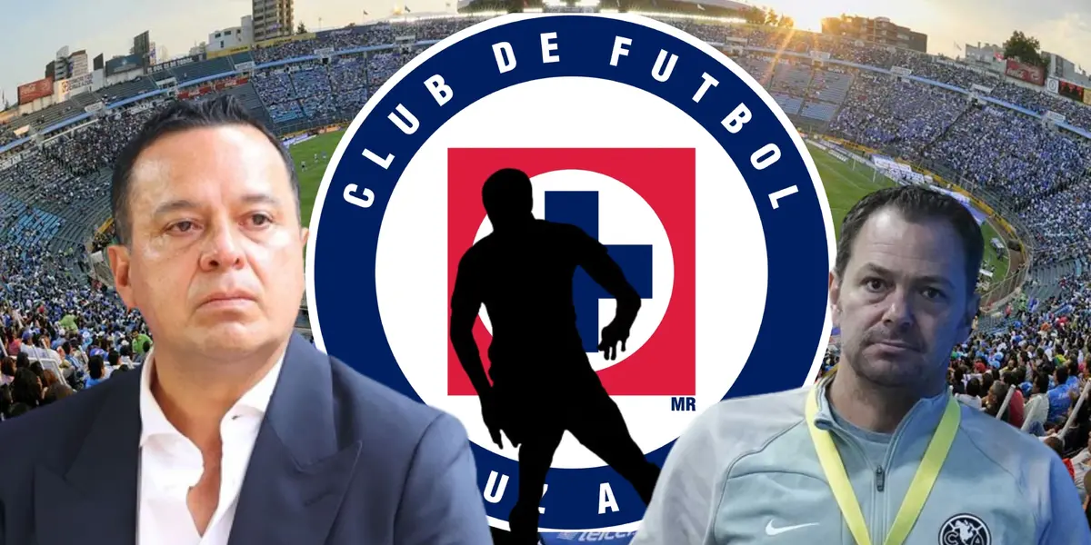 Víctor Velázquez y Santiago Baños, escudo de Cruz Azul/La Máquina Celeste