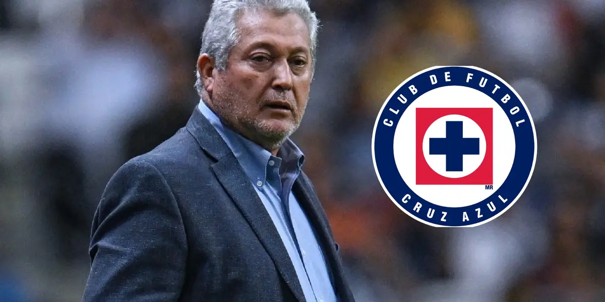 Vucetich entrenando con el escudo de Cruz Azul