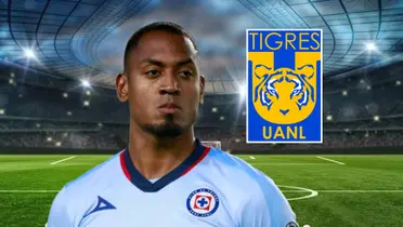 Willer Ditta con el escudo de Tigres/La Máquina Celeste