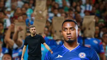 Willer Ditta portando la playera de Cruz Azul antes de un partido de Liga MX